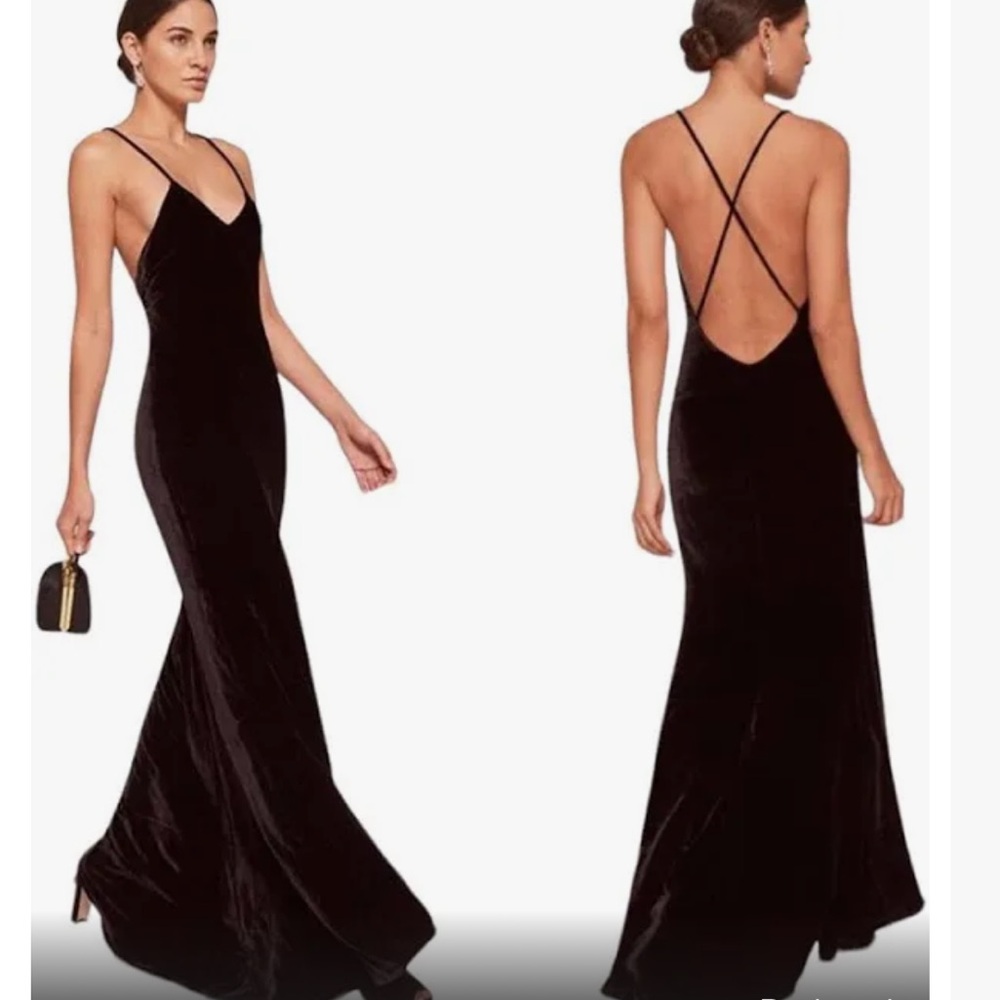 Black Velvet Reformation Dress (fits XS/Small)